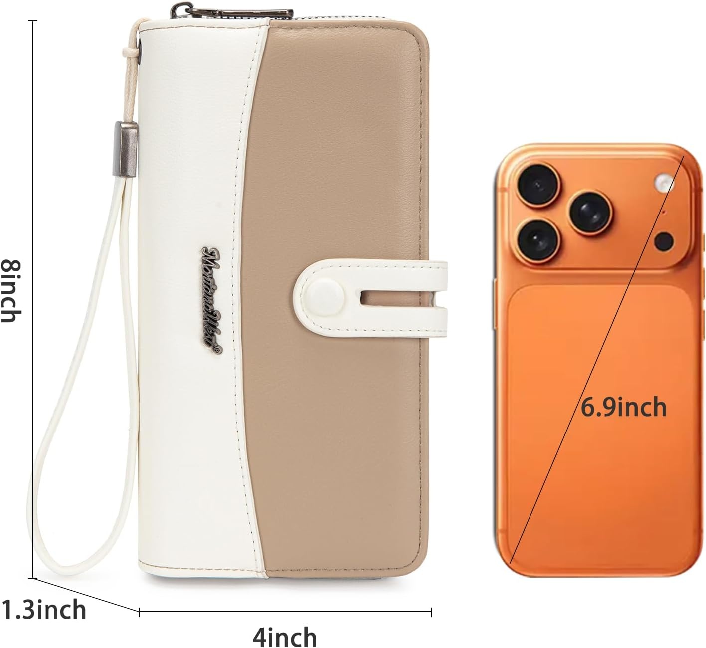 image:imageWristlet Wallet Women Large RFID Blocking Wallets Cute Clutch Phone WalletKhaki