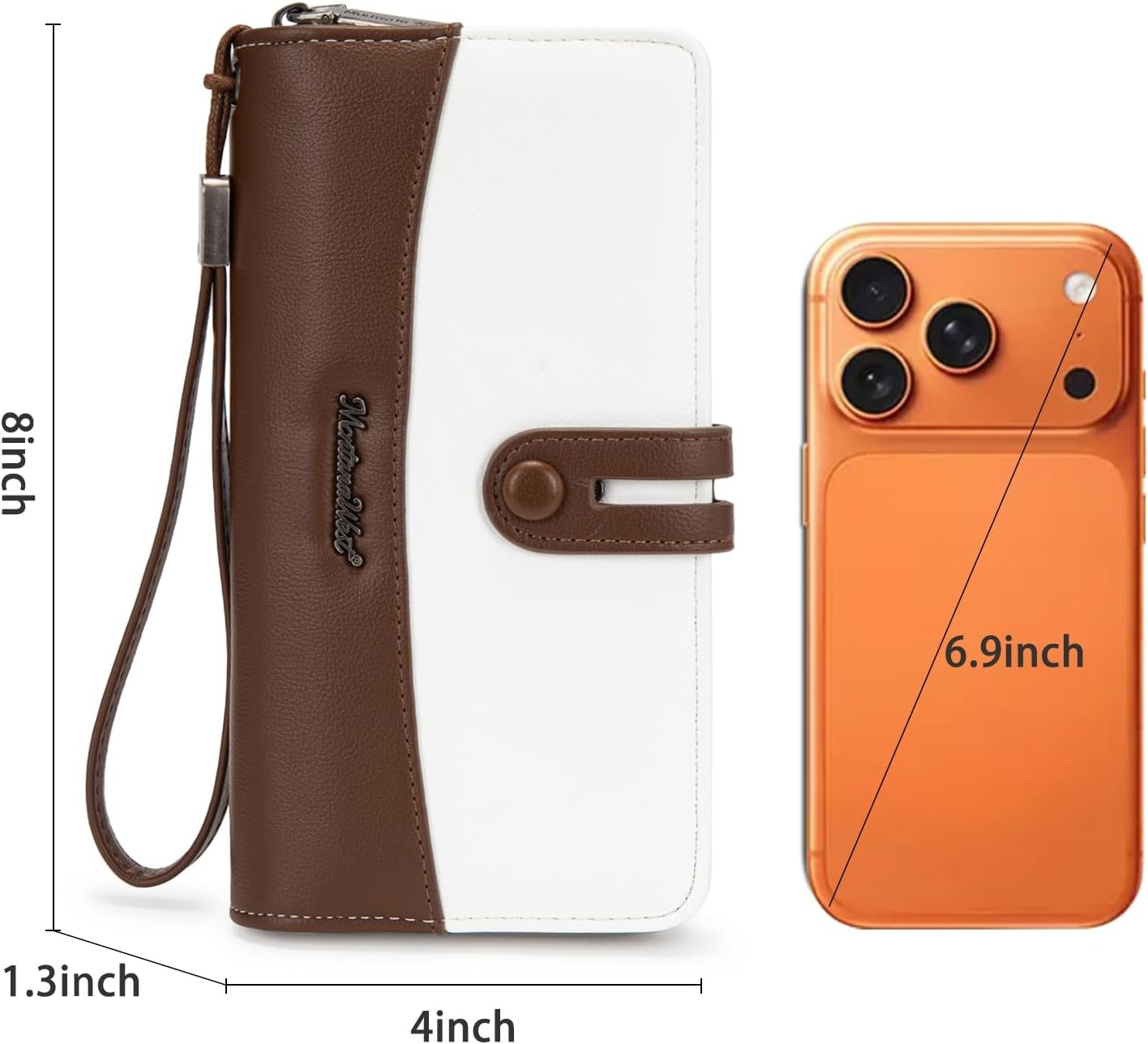 image:imageWristlet Wallet Women Large RFID Blocking Wallets Cute Clutch Phone WalletOff White