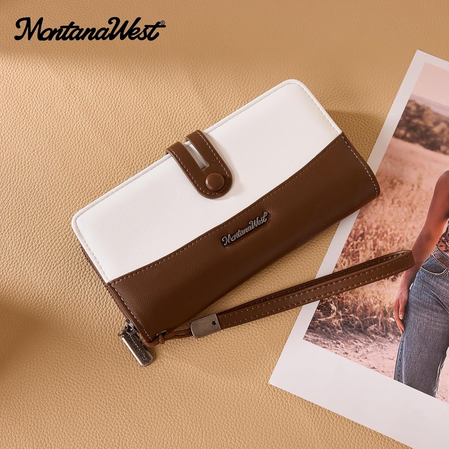 image:imageWristlet Wallet Women Large RFID Blocking Wallets Cute Clutch Phone WalletOff White