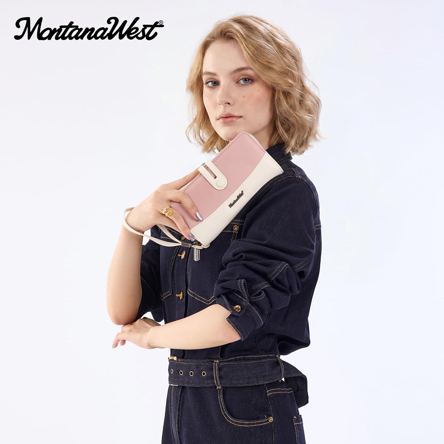image:imageWristlet Wallet Women Large RFID Blocking Wallets Cute Clutch Phone WalletPink