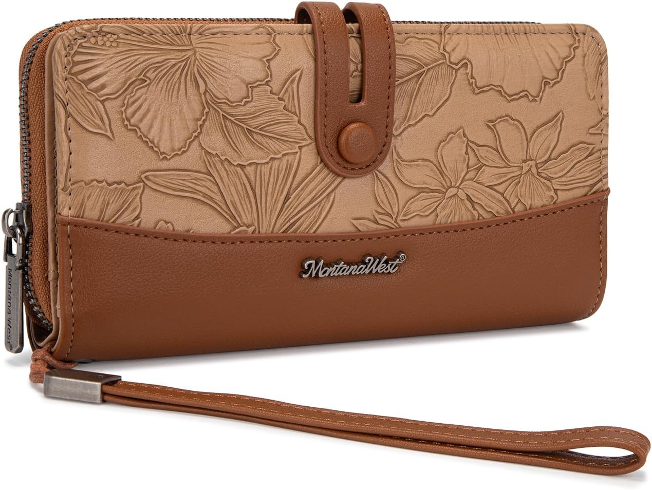 image:imageWristlet Wallet Women Large RFID Blocking Wallets Cute Clutch Phone WalletTBrown