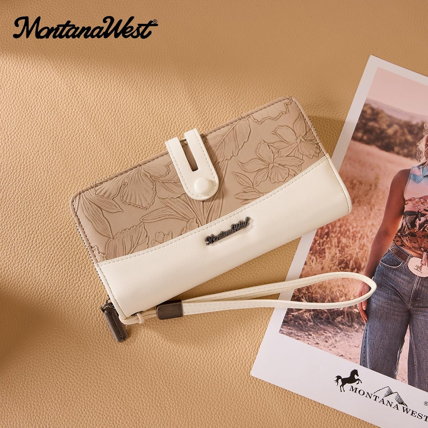 image:imageWristlet Wallet Women Large RFID Blocking Wallets Cute Clutch Phone WalletTKhaki
