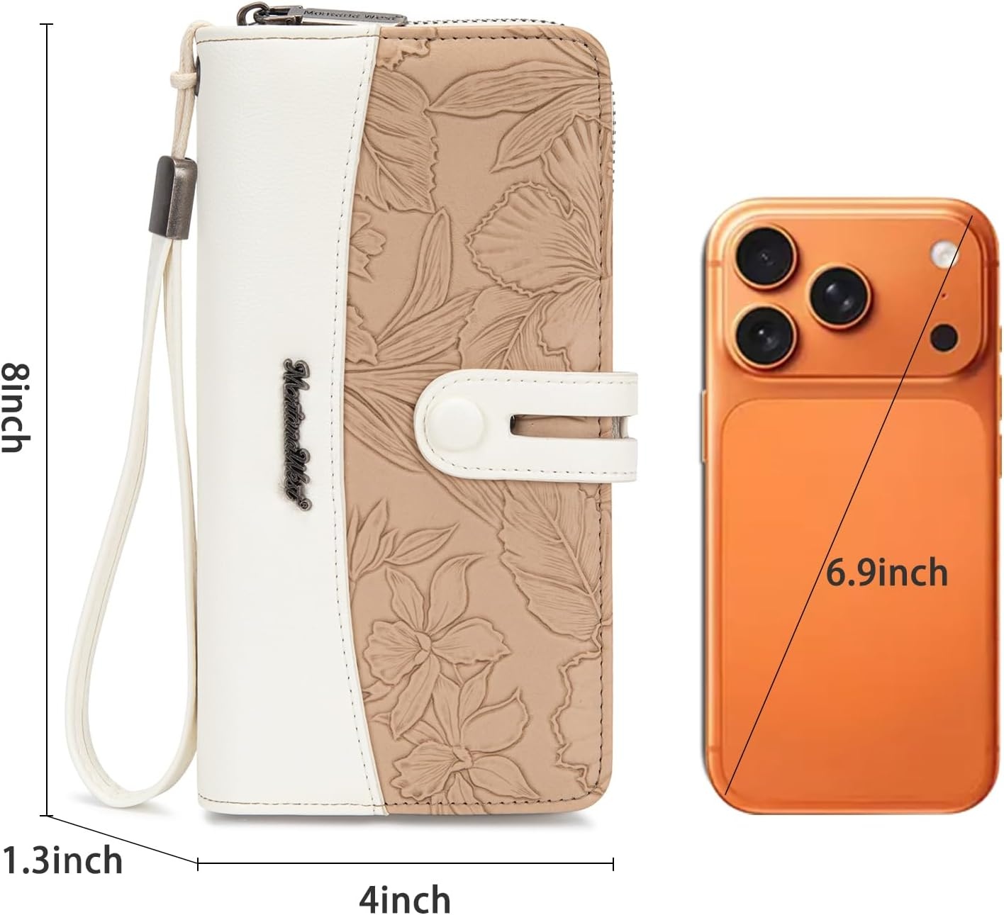 image:imageWristlet Wallet Women Large RFID Blocking Wallets Cute Clutch Phone WalletTKhaki