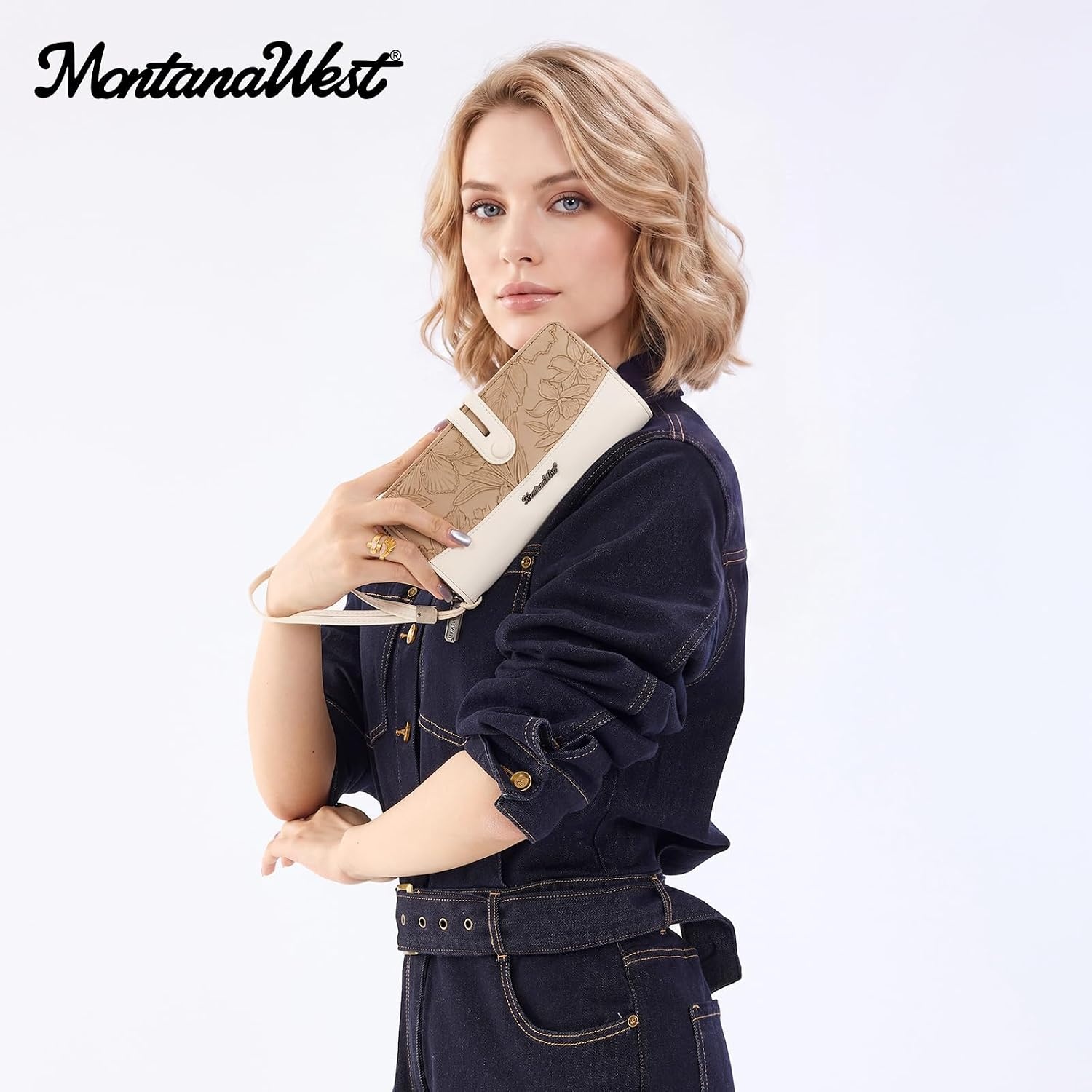 image:imageWristlet Wallet Women Large RFID Blocking Wallets Cute Clutch Phone WalletTKhaki