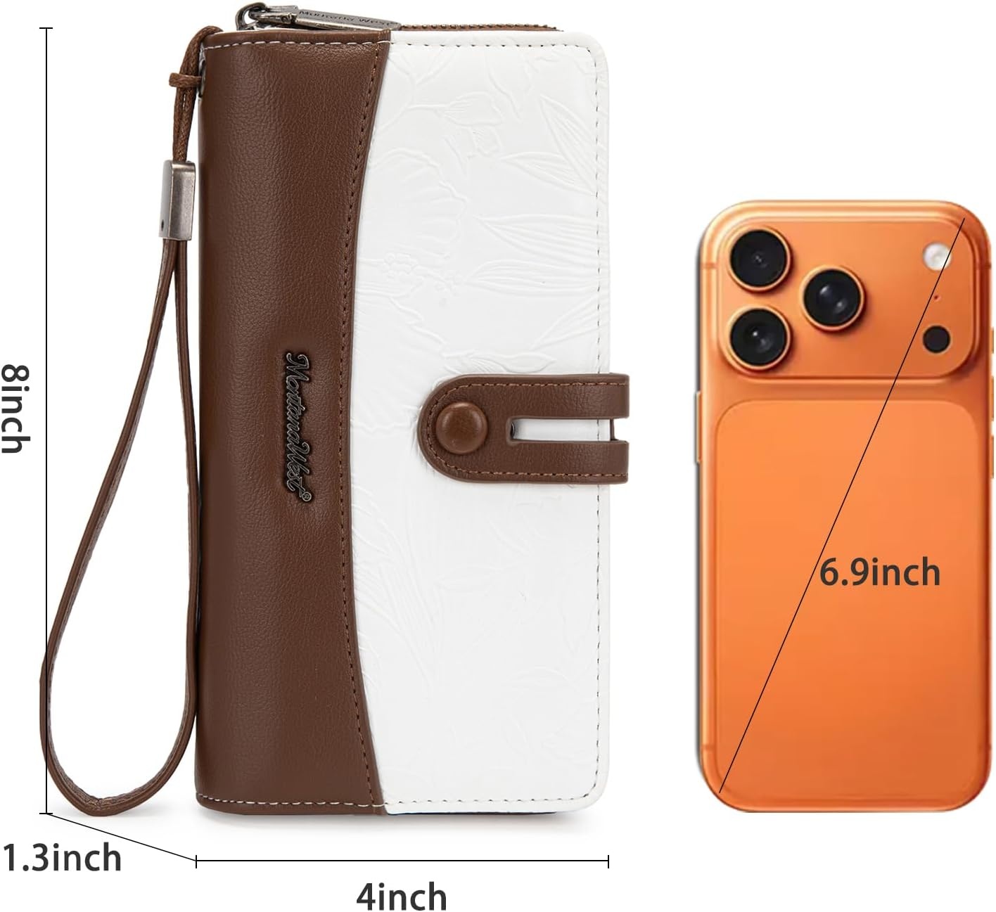 image:imageWristlet Wallet Women Large RFID Blocking Wallets Cute Clutch Phone WalletTOff White