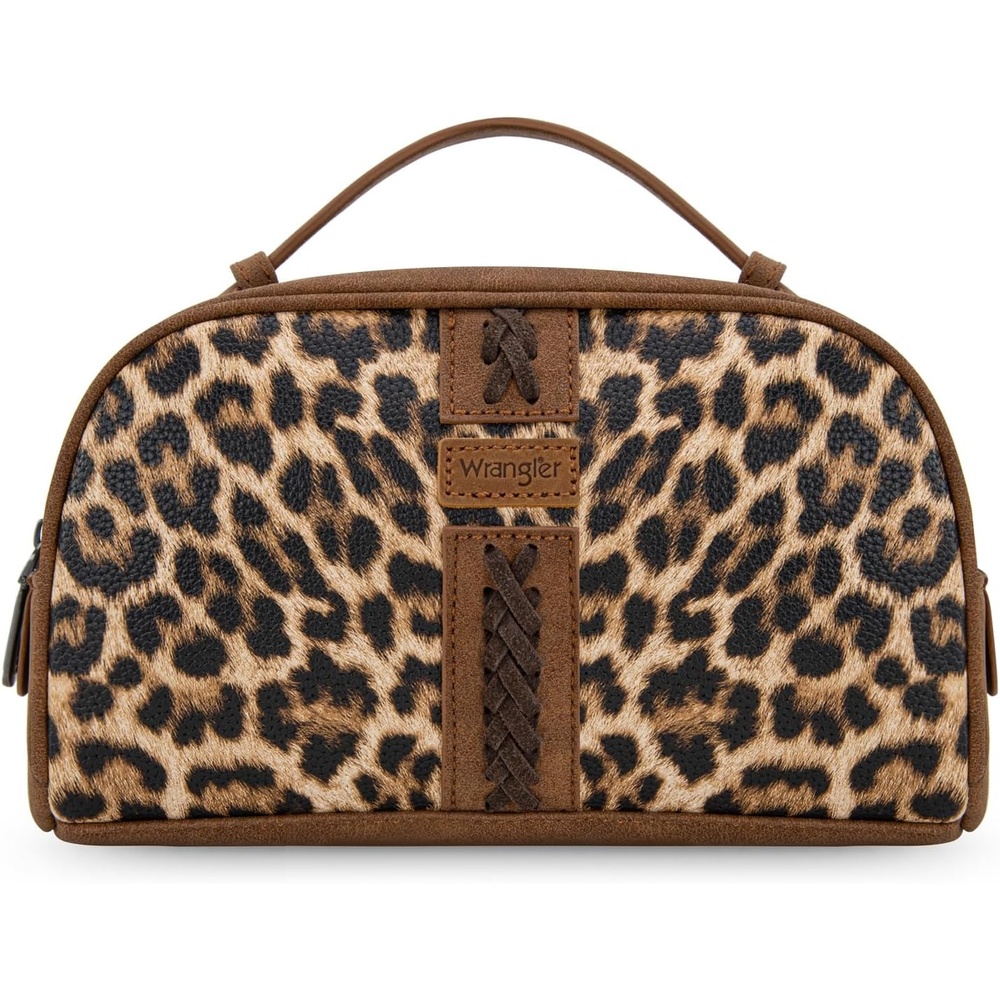 image:imageWrangler Makeup Bag Western Travel Cosmetic Bag for Women Toiletry BagSleopard brown