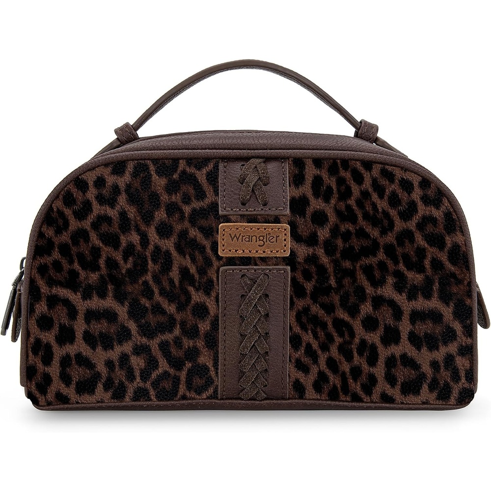 image:imageWrangler Makeup Bag Western Travel Cosmetic Bag for Women Toiletry BagSleopard coffee