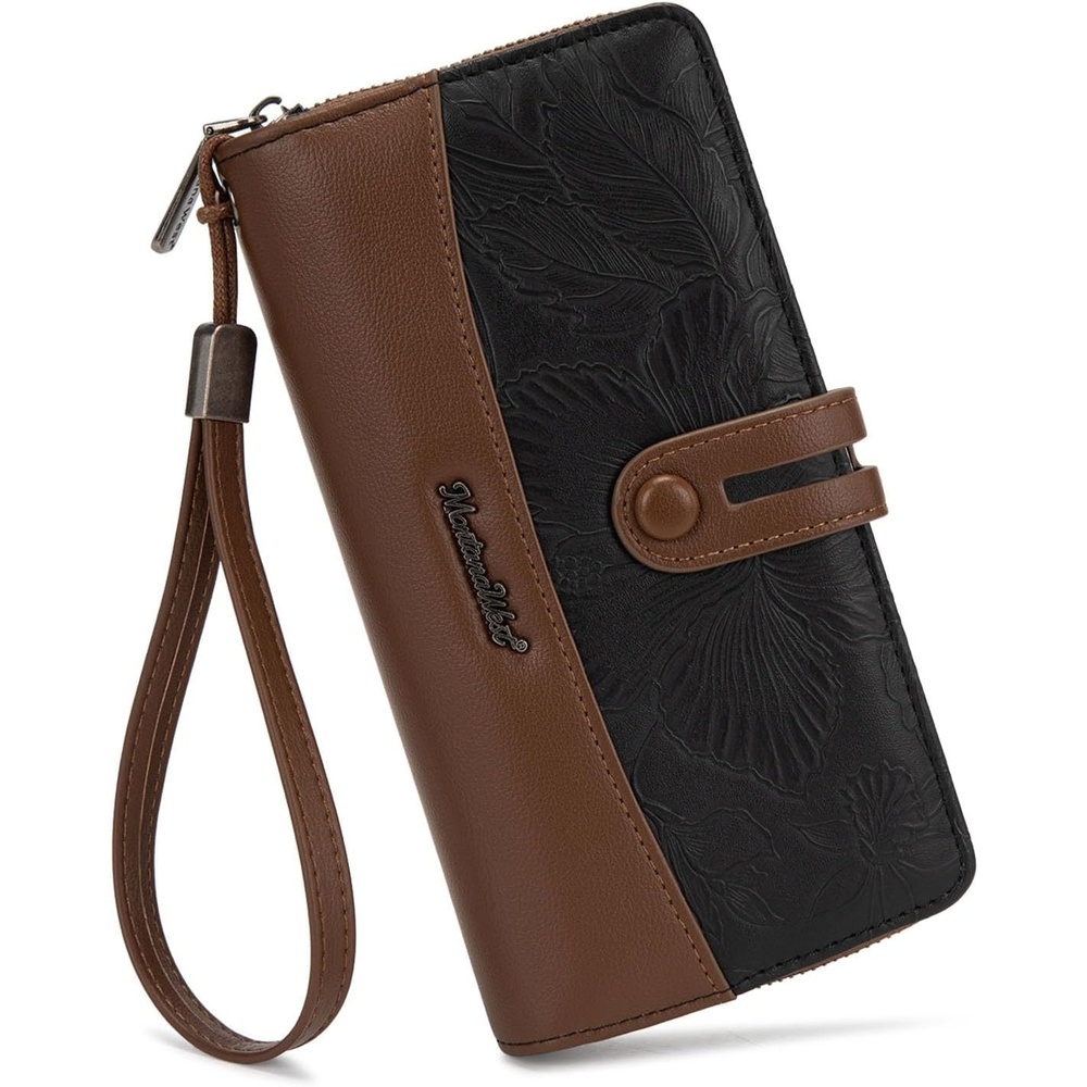 image:imageWristlet Wallet Women Large RFID Blocking Wallets Cute Clutch Phone WalletTBlack