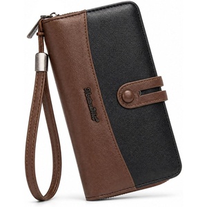 Wristlet Wallet Women Large RFID Blocking Wallets Cute Clutch Phone Wallet(Black)