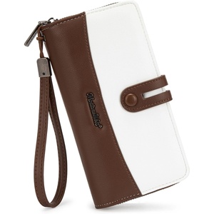 Wristlet Wallet Women Large RFID Blocking Wallets Cute Clutch Phone Wallet(Off White)