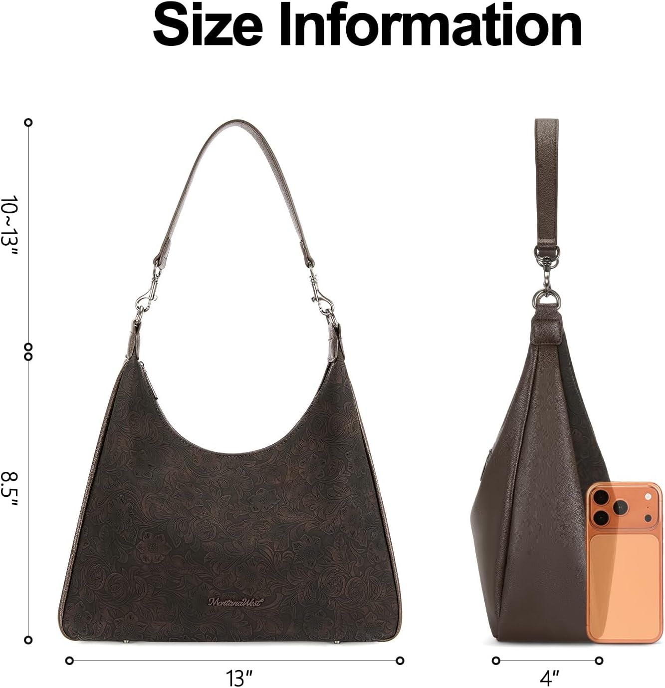 image:imageMontana West Hobo Bag Purse for Women Shoulder HandbagsTooledcoffee