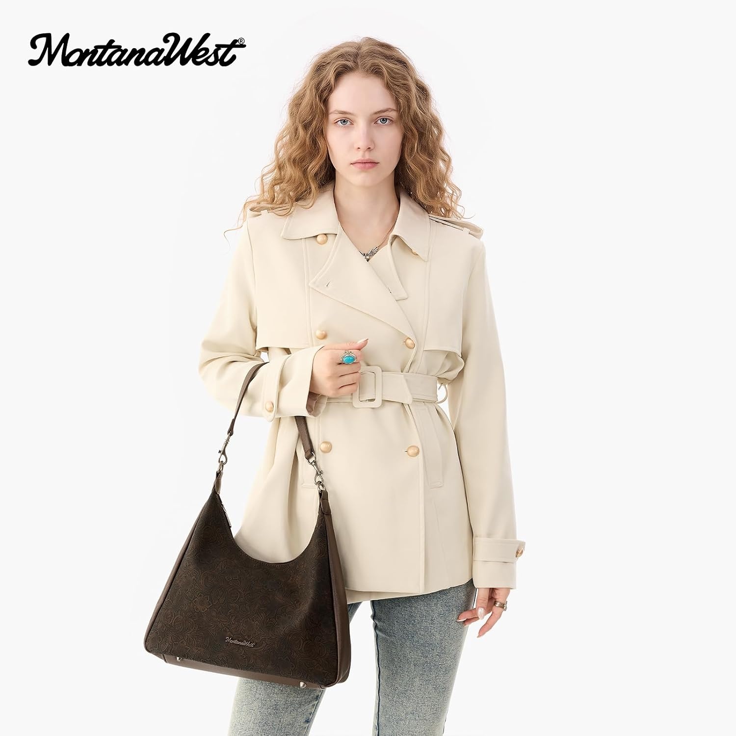 image:imageMontana West Hobo Bag Purse for Women Shoulder HandbagsTooledcoffee