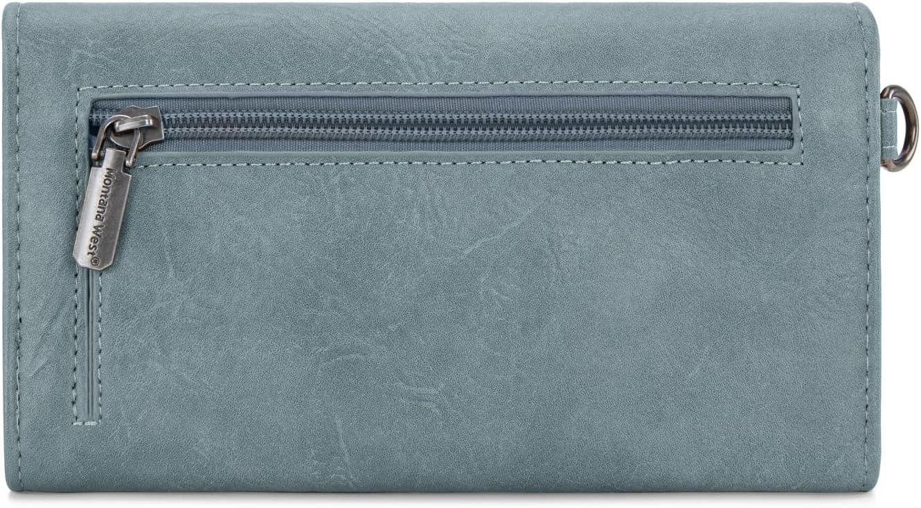 image:imageMontana West Wallets for Women Large Phone Wristlet Wallets Trifold Money Organizers with Coin Purse and Wrist StrapJean