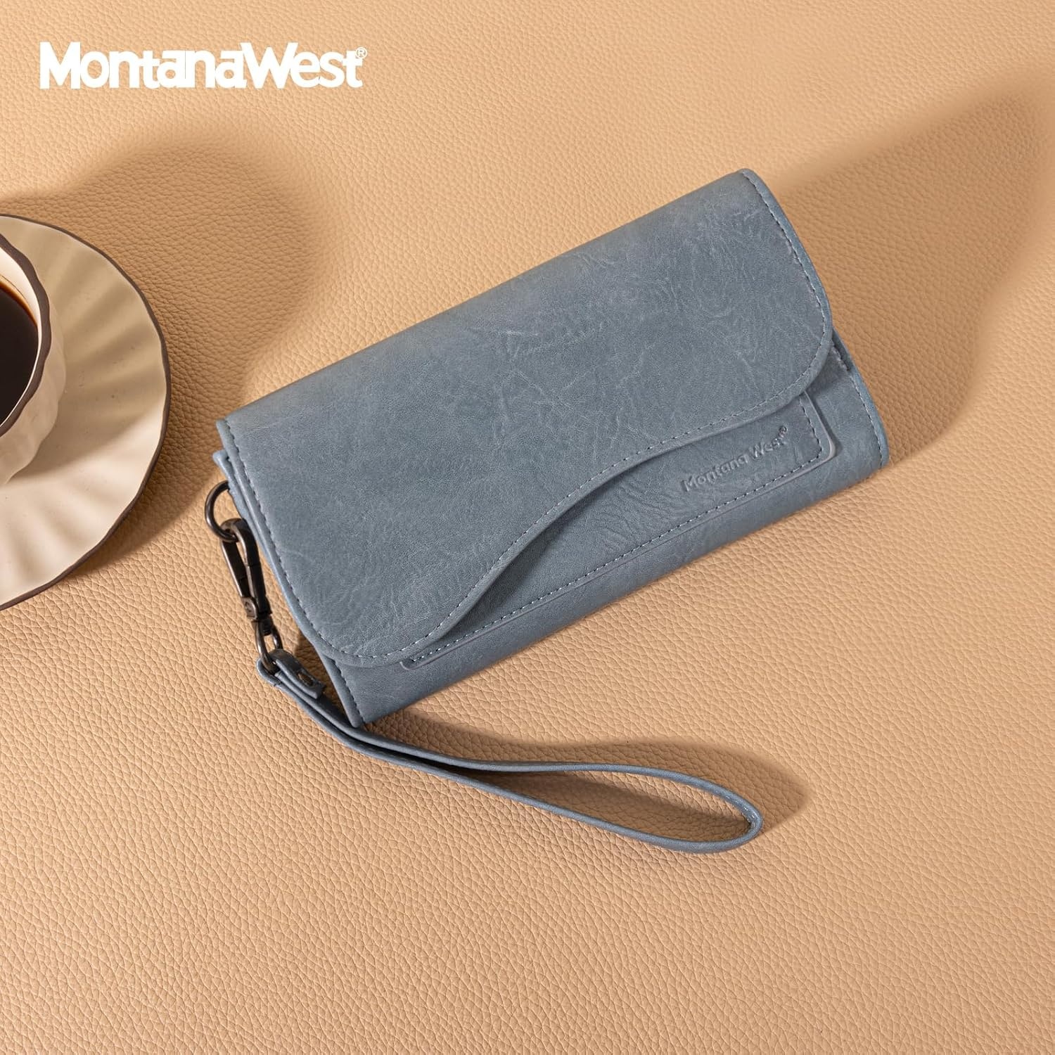 image:imageMontana West Wallets for Women Large Phone Wristlet Wallets Trifold Money Organizers with Coin Purse and Wrist StrapJean
