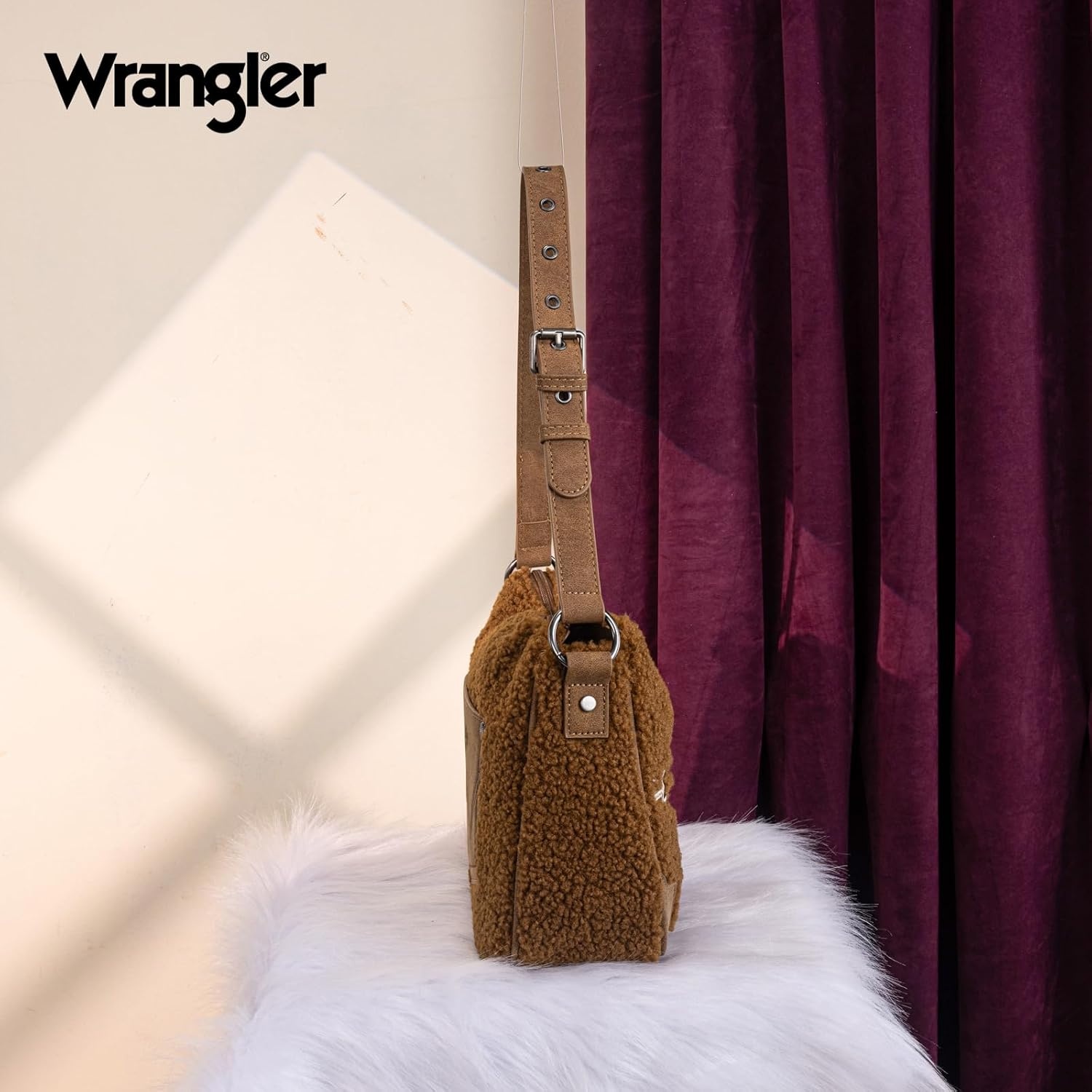 image:imageWrangler Western Handbag for Women Embroidery Aztec Shoulder Purse Brown