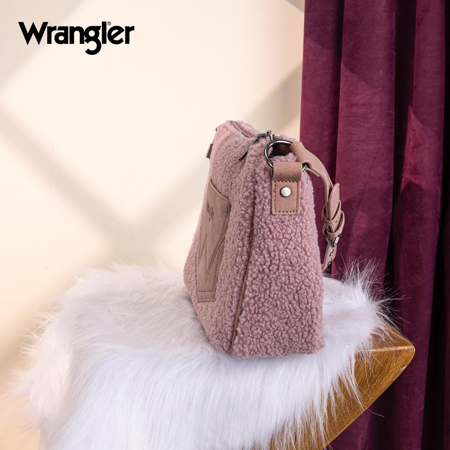 image:imageWrangler Western Handbag for Women Embroidery Aztec Shoulder Purse Pink