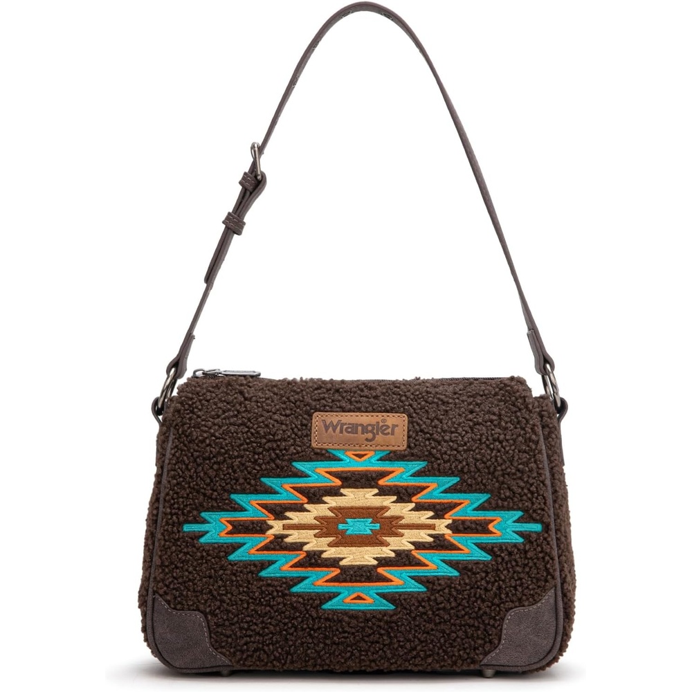 image:imageWrangler Western Handbag for Women Embroidery Aztec Shoulder Purse Coffee