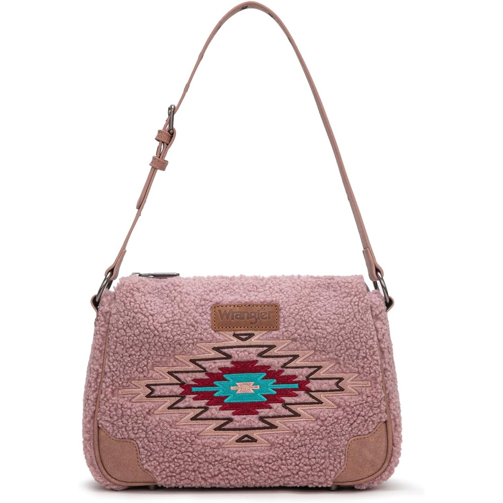 image:imageWrangler Western Handbag for Women Embroidery Aztec Shoulder Purse Pink
