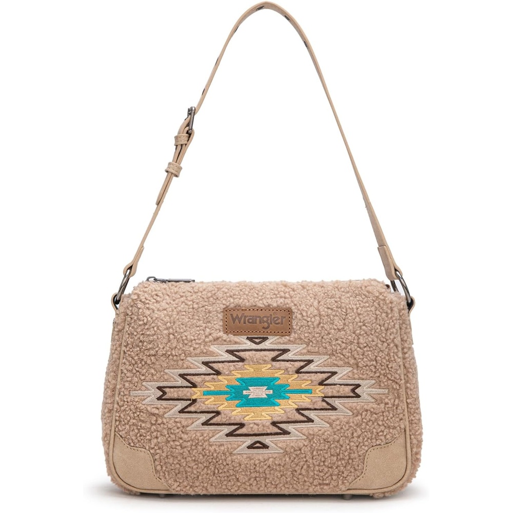 image:imageWrangler Western Handbag for Women Embroidery Aztec Shoulder Purse Tan