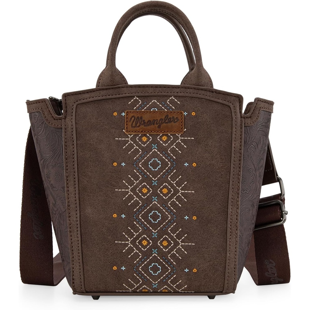 image:imageWrangler Western Handbag for Women Embroidery Aztec Shoulder PurseCoffee